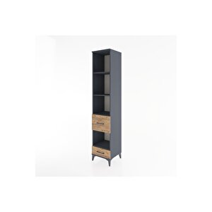 Hyperion Dolap 4 Raflı 2 Çekmeceli 44x44x221 Antrasit-çam