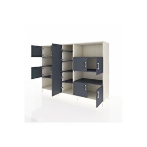 Kronos Dolap 10 Raflı 9 Kapaklı 220x59x163 Aytaşı-antrasit