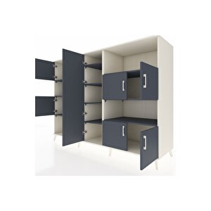 Kronos Dolap 10 Raflı 9 Kapaklı 220x59x163 Aytaşı-antrasit