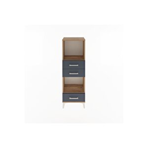 Arges Dolap 2 Raflı 3 Çekmeceli 44x30x134 Çam-antrasit