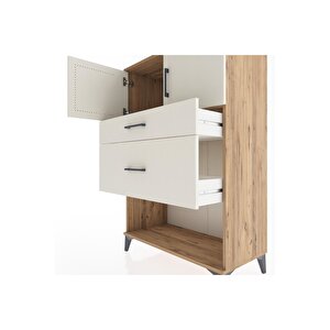 Hyperion Dolap Tek Raflı 2 Çekmeceli 2 Kapaklı 88x44x134 Çam-aytaşı