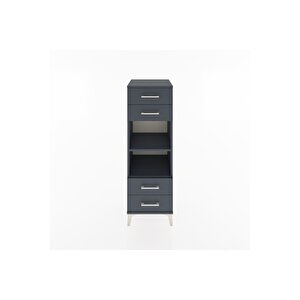 Hyperion Dolap 2 Raflı 4 Çekmeceli 44x44x134 Antrasit-antrasit