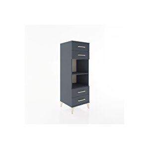 Hyperion Dolap 2 Raflı 4 Çekmeceli 44x44x134 Antrasit-antrasit