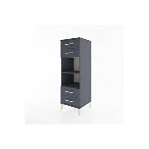 Hyperion Dolap 2 Raflı 4 Çekmeceli 44x44x134 Antrasit-antrasit