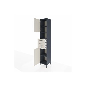 Hyperion Dolap 4 Raflı 3 Çekmeceli 2 Kapaklı 44x44x243 Antrasit-aytaşı