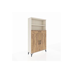 Arges Dolap 3 Raflı Tek Çekmeceli 2 Kapaklı 88x30x163 Aytaşı-çam