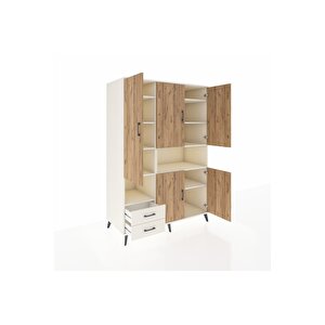 Kronos Dolap 10 Raflı 2 Çekmeceli 5 Kapaklı 132x59x195 Aytaşı-çam/aytaşı