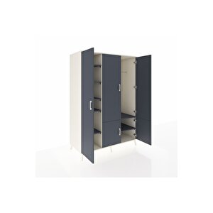 Kronos Dolap 7 Raflı 5 Kapaklı Tek Askılı 132x59x195 Aytaşı-antrasit/antrasit