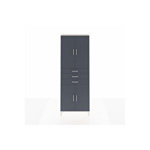 Arges Dolap 4 Raflı 3 Çekmeceli 4 Kapaklı 88x30x243 Aytaşı-antrasit