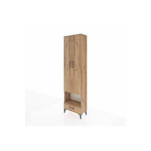 Arges Dolap 4 Raflı Tek Çekmeceli Tek Askılı 60x30x221 Çam-çam