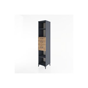 Hyperion Dolap 3 Raflı 3 Çekmeceli 44x44x221 Antrasit-çam
