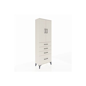 Arges Dolap 2 Raflı 4 Çekmeceli 2 Kapaklı 60x30x182 Aytaşı-aytaşı