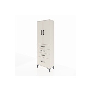 Arges Dolap 2 Raflı 4 Çekmeceli 2 Kapaklı 60x30x182 Aytaşı-aytaşı