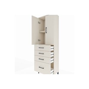 Arges Dolap 2 Raflı 4 Çekmeceli 2 Kapaklı 60x30x182 Aytaşı-aytaşı