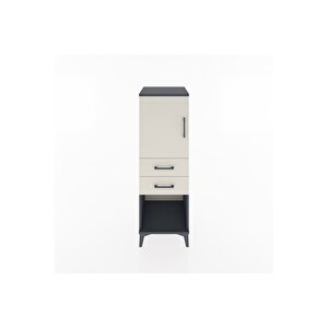 Hyperion Dolap 2 Raflı 2 Çekmeceli Tek Kapaklı 44x44x134 Antrasit-aytaşı