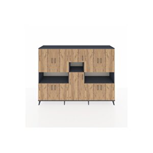 Hyperion Dolap 14 Raflı 10 Kapaklı 220x44x163 Antrasit-çam/antrasit