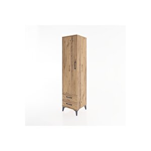 Hyperion Dolap Tek Raflı 2 Çekmeceli Tek Askılı 44x44x182 Çam-çam