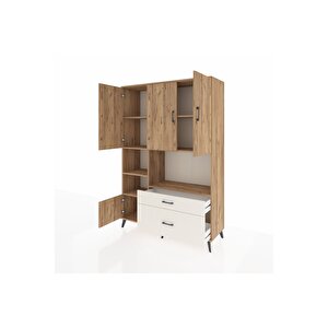 Hyperion Dolap 7 Raflı 2 Çekmeceli 5 Kapaklı 132x44x195 Çam-çam/aytaşı