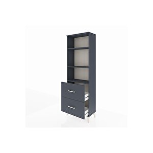 Arges Dolap 3 Raflı 2 Çekmeceli 60x30x182 Antrasit-antrasit