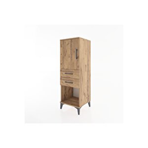 Hyperion Dolap 2 Raflı 2 Çekmeceli Tek Kapaklı 44x44x134 Çam-çam