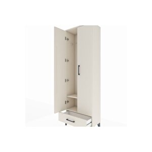 Arges Dolap 2 Raflı Tek Çekmeceli Tek Askılı 60x30x182 Aytaşı-aytaşı