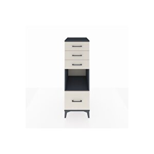 Kronos Dolap Tek Raflı 4 Çekmeceli 44x59x134 Antrasit-aytaşı