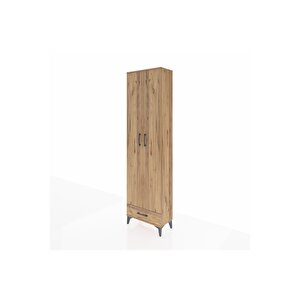 Arges Dolap 3 Raflı Tek Çekmeceli Tek Askılı 60x30x221 Çam-çam