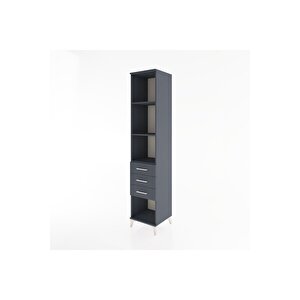 Hyperion Dolap 3 Raflı 3 Çekmeceli 44x44x221 Antrasit-antrasit