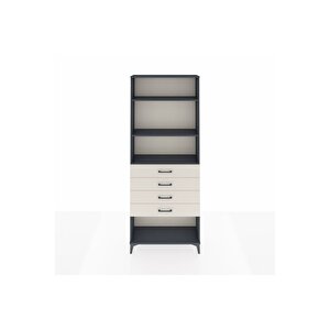 Arges Dolap 3 Raflı 4 Çekmeceli 88x30x221 Antrasit-aytaşı