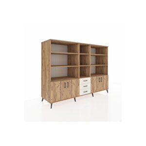 Kronos Dolap 11 Raflı 3 Çekmeceli 4 Kapaklı 220x59x163 Çam-çam/aytaşı