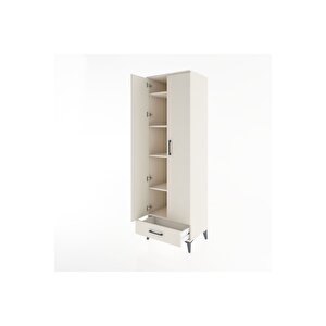 Hyperion Dolap 5 Raflı Tek Çekmeceli Tek Askılı 60x44x195 Aytaşı-aytaşı