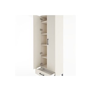 Hyperion Dolap 5 Raflı Tek Çekmeceli Tek Askılı 60x44x195 Aytaşı-aytaşı