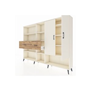 Arges Dolap 10 Raflı 2 Çekmeceli 2 Kapaklı 220x30x163 Aytaşı-aytaşı/çam