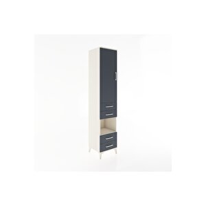 Hyperion Dolap 3 Raflı 4 Çekmeceli Tek Askılı 44x44x221 Aytaşı-antrasit