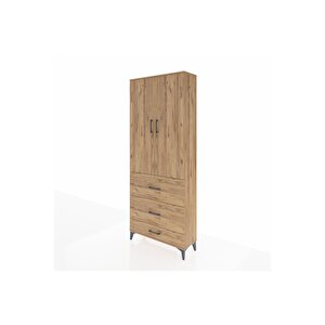Arges Dolap 2 Raflı 3 Çekmeceli Tek Askılı 88x30x221 Çam-çam