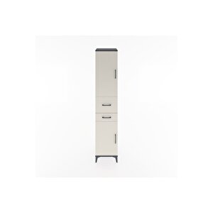 Hyperion Dolap 4 Raflı 2 Çekmeceli 2 Kapaklı 44x44x221 Antrasit-aytaşı