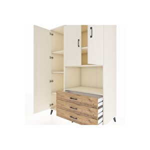 Kronos Dolap 6 Raflı 3 Çekmeceli 3 Kapaklı 132x59x195 Aytaşı-aytaşı/çam