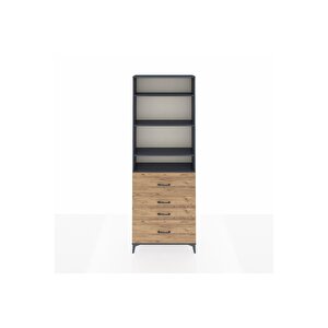 Arges Dolap 4 Raflı 4 Çekmeceli 88x30x243 Antrasit-çam