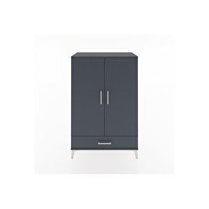 Hyperion Dolap Tek Raflı Tek Çekmeceli Tek Askılı 88x44x134 Antrasit-antrasit