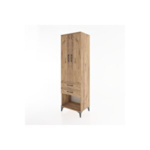 Hyperion Dolap 3 Raflı 2 Çekmeceli 2 Kapaklı 60x44x195 Çam-çam