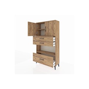 Arges Dolap 3 Raflı 3 Çekmeceli 2 Kapaklı 88x30x163 Çam-çam