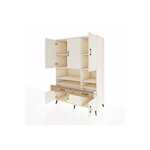 Kronos Dolap 8 Raflı 2 Çekmeceli 6 Kapaklı 132x59x195 Aytaşı-aytaşı/çam