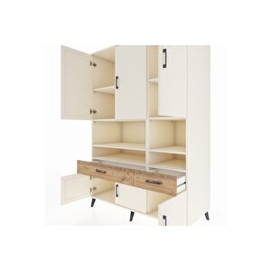 Kronos Dolap 8 Raflı 2 Çekmeceli 6 Kapaklı 132x59x195 Aytaşı-aytaşı/çam