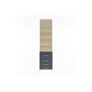 Hyperion Dolap 4 Raflı 4 Çekmeceli 60x44x243 Aytaşı-antrasit