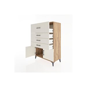 Hyperion Dolap 4 Çekmeceli 2 Kapaklı 88x44x134 Çam-aytaşı