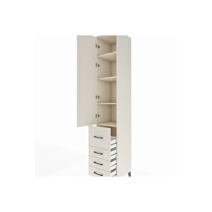 Hyperion Dolap 4 Raflı 4 Çekmeceli Tek Kapaklı 44x44x243 Aytaşı-aytaşı