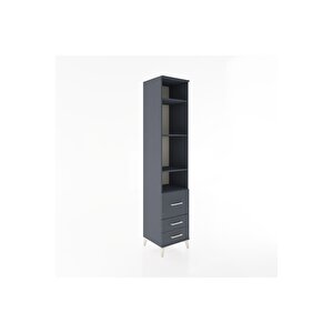 Hyperion Dolap 4 Raflı 3 Çekmeceli 44x44x221 Antrasit-antrasit