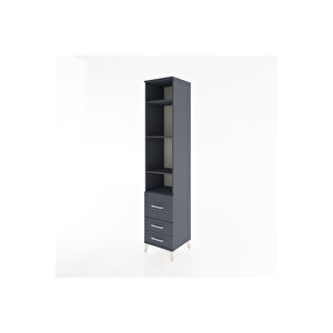 Hyperion Dolap 4 Raflı 3 Çekmeceli 44x44x221 Antrasit-antrasit
