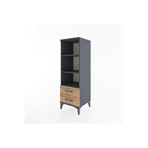 Hyperion Dolap 3 Raflı 2 Çekmeceli 44x44x134 Antrasit-çam