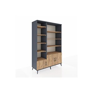 Hyperion Gardrop 10 Raflı 3 Kapaklı 132x44x195 Antrasit-çam